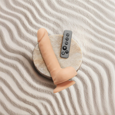 Dildo Réaliste Rotatif & Vibrant - Vanille - strap-on-me®