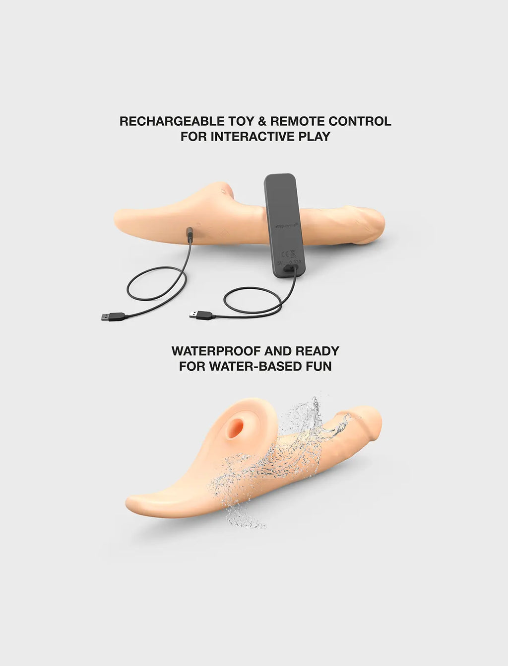 Dildo réaliste vanille multi-orgasme Strap-On-Me, texture douce avec design anatomique détaillé