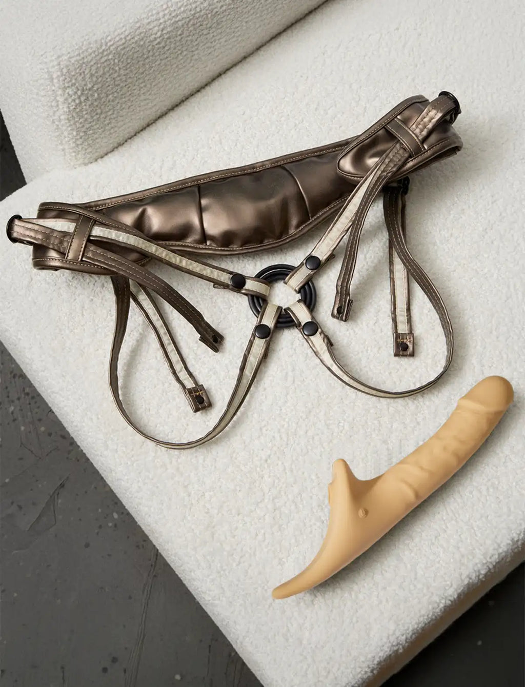 Vanilla realistic multi-orgasm dildo by Strap-On-Me, soft texture with detailed anatomical design