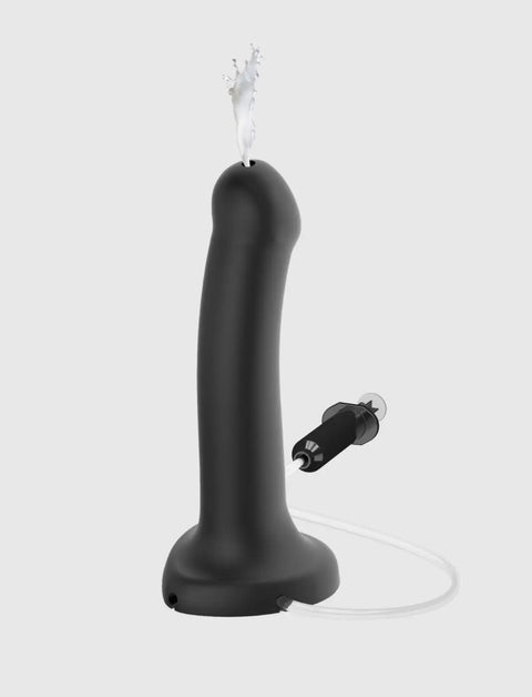 Black ejaculating dildo – realistic stimulation and natural effect, compatible with strap-on-me