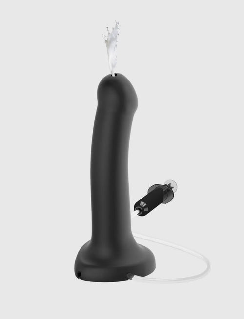 Dildo eiaculatore nero – stimolazione realistica ed effetto naturale, compatibile strap-on-me
