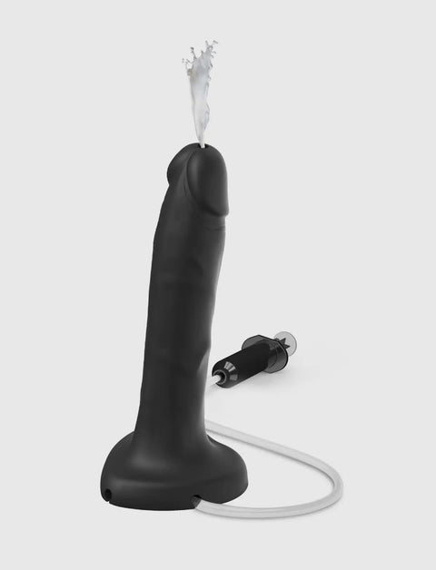 dildo eiaculatore realistico nero – effetto naturale e stimolazione intensa, compatibile strap-on-me