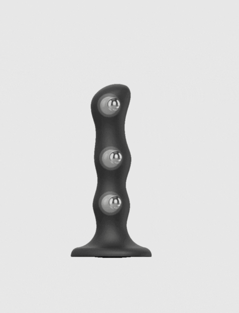 dildo ibrido collezione geisha balls nero – stimolazione interna e sensazioni potenziate, compatibile strap-on-me