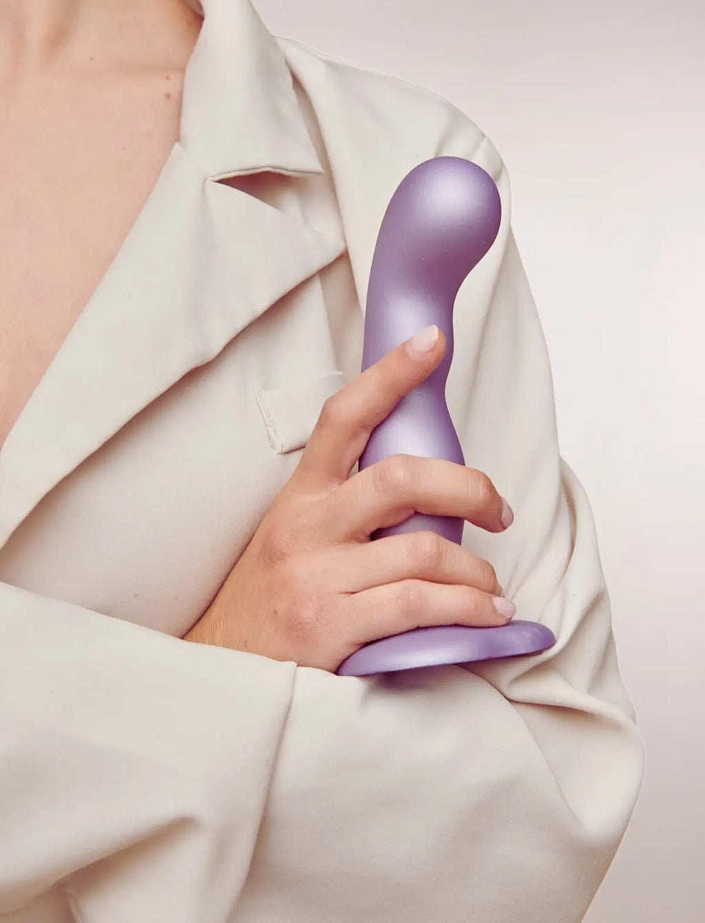 Dildo hybride collection plug anal point P et G lilas métallique – stimulation ciblée et sensations intenses, compatible strap-on-me