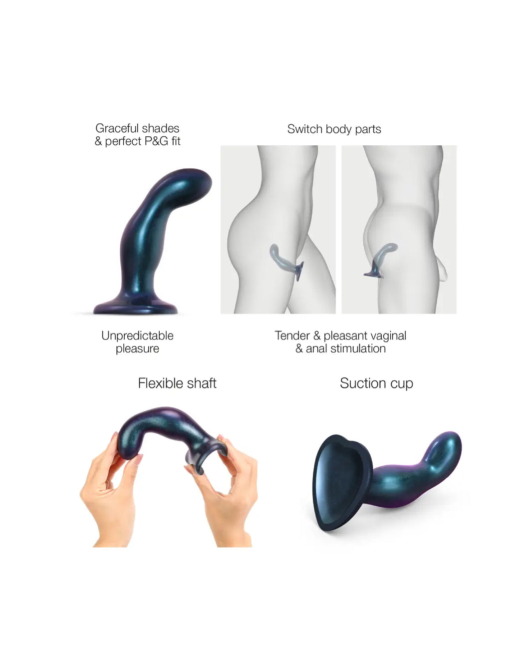 Dildo hybride collection plug anal snaky – stimulation ondulée et sensations profondes, compatible strap-on-me