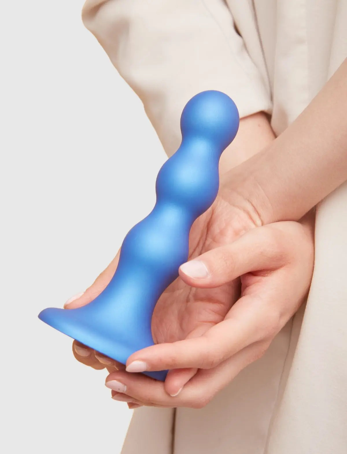 Dildo hybride collection plug balls bleu – stimulation interne et effet de remplissage, compatible strap-on-me
