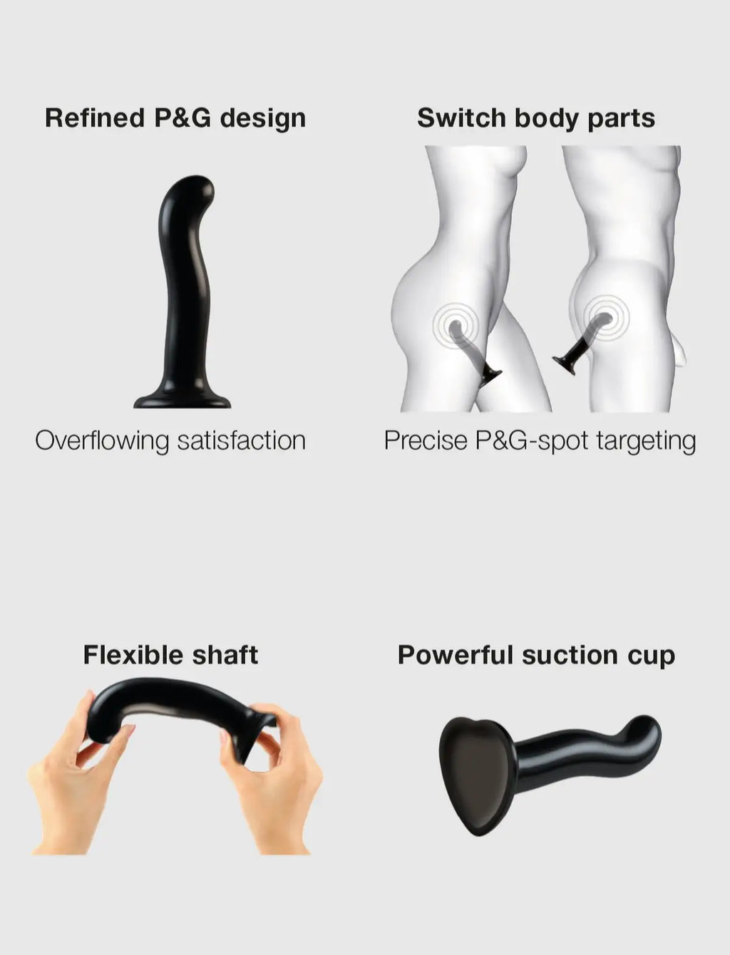 Dildo hybride collection point P et G – stimulation ciblée et sensations intenses, compatible strap-on-me