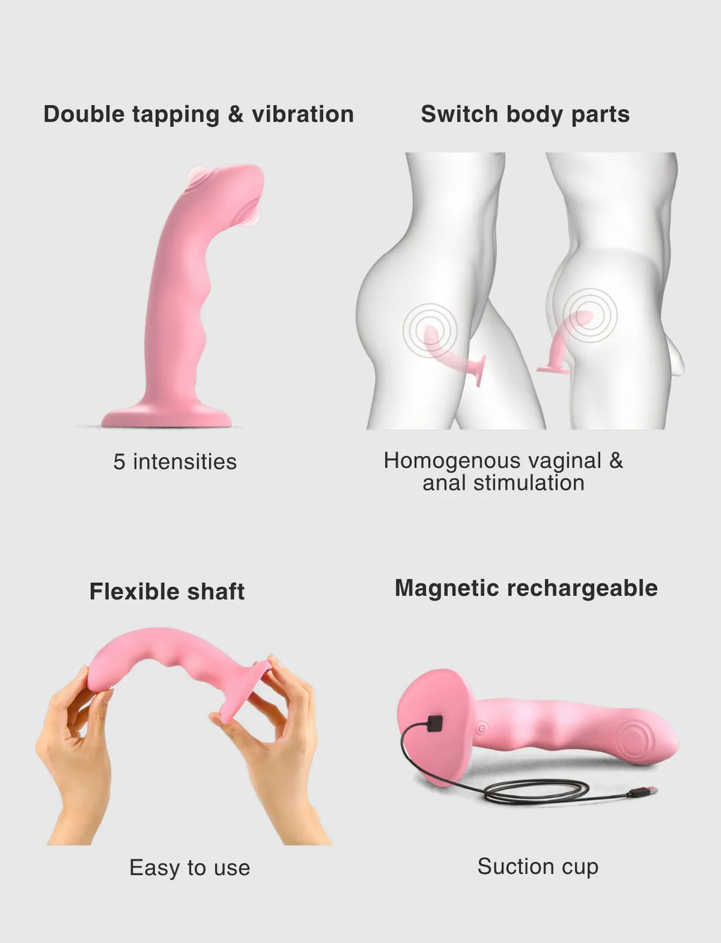Consolador vibrador Tapping Dildo Wave