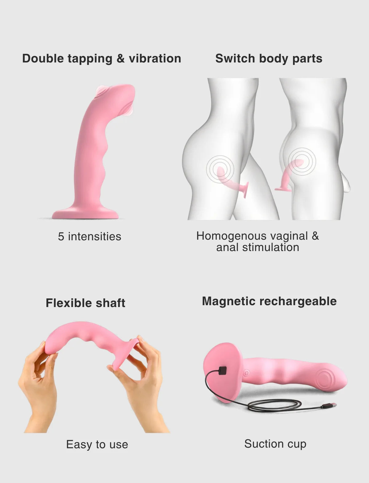 Wave Vibrating Tapping Dildo