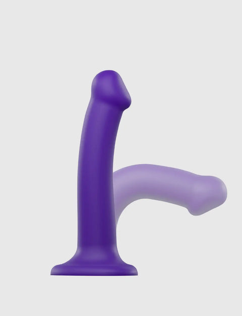 dildo semi-realistico doppia densità bendable viola – flessibile e confortevole, compatibile strap-on-me