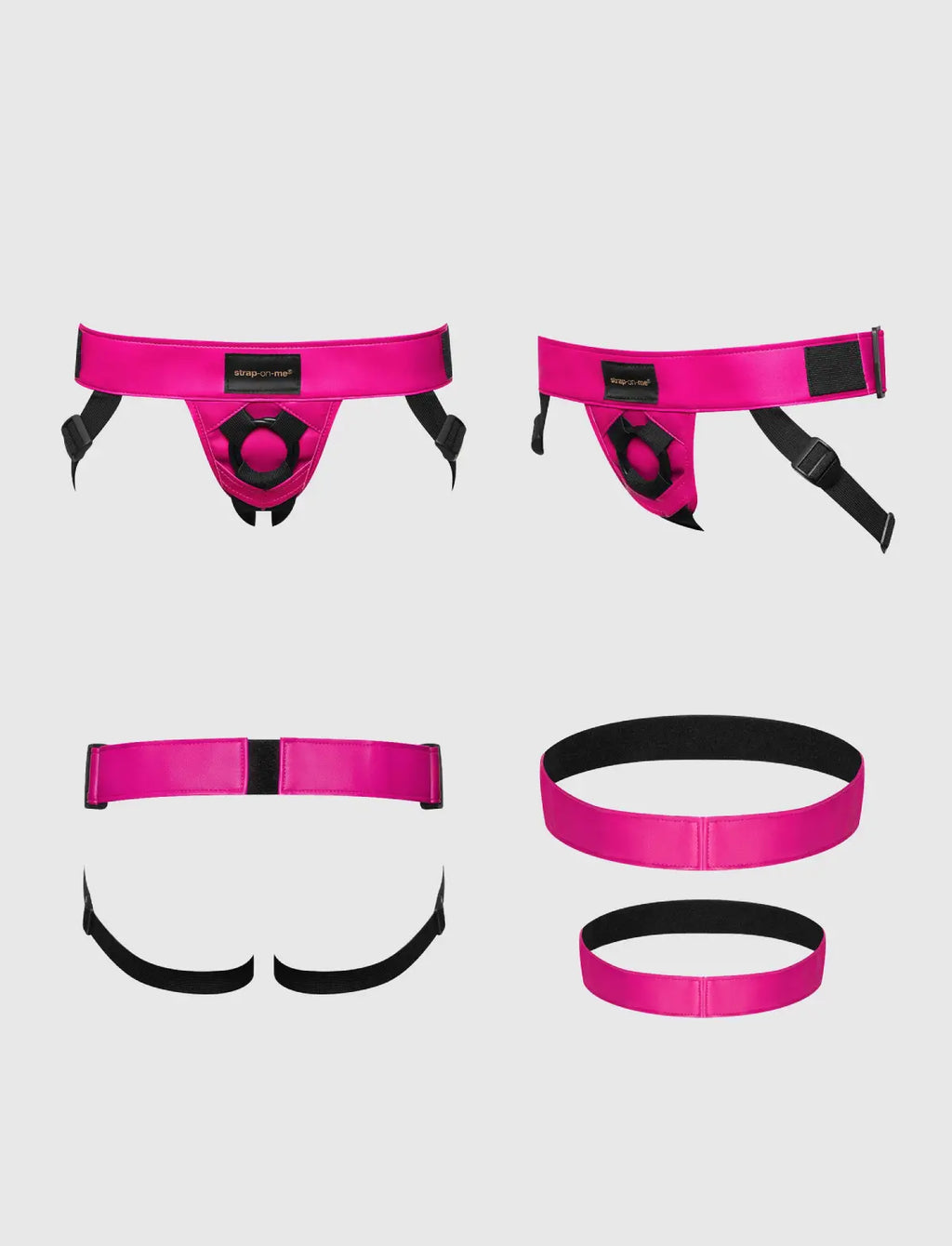 Curious Fuchsia Faux Leather Harness strap-on-me