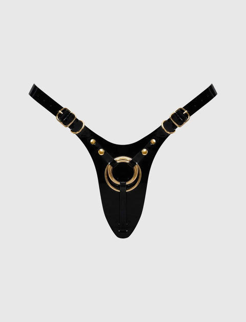 Fabulous Patent Black Faux Leather Harness - strap-on-me