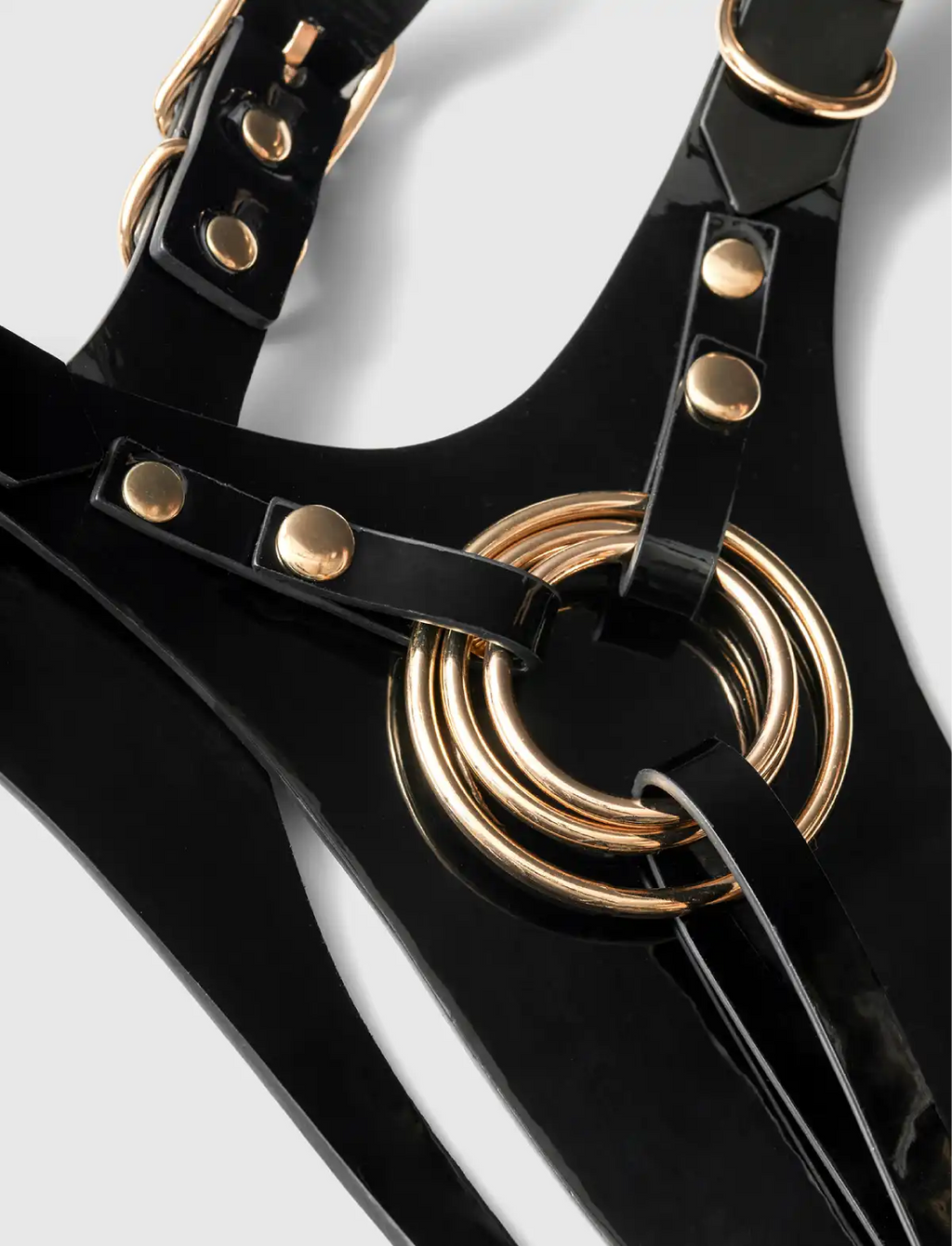 Harnais Similicuir Fabulous Noir Vernis - strap-on-me