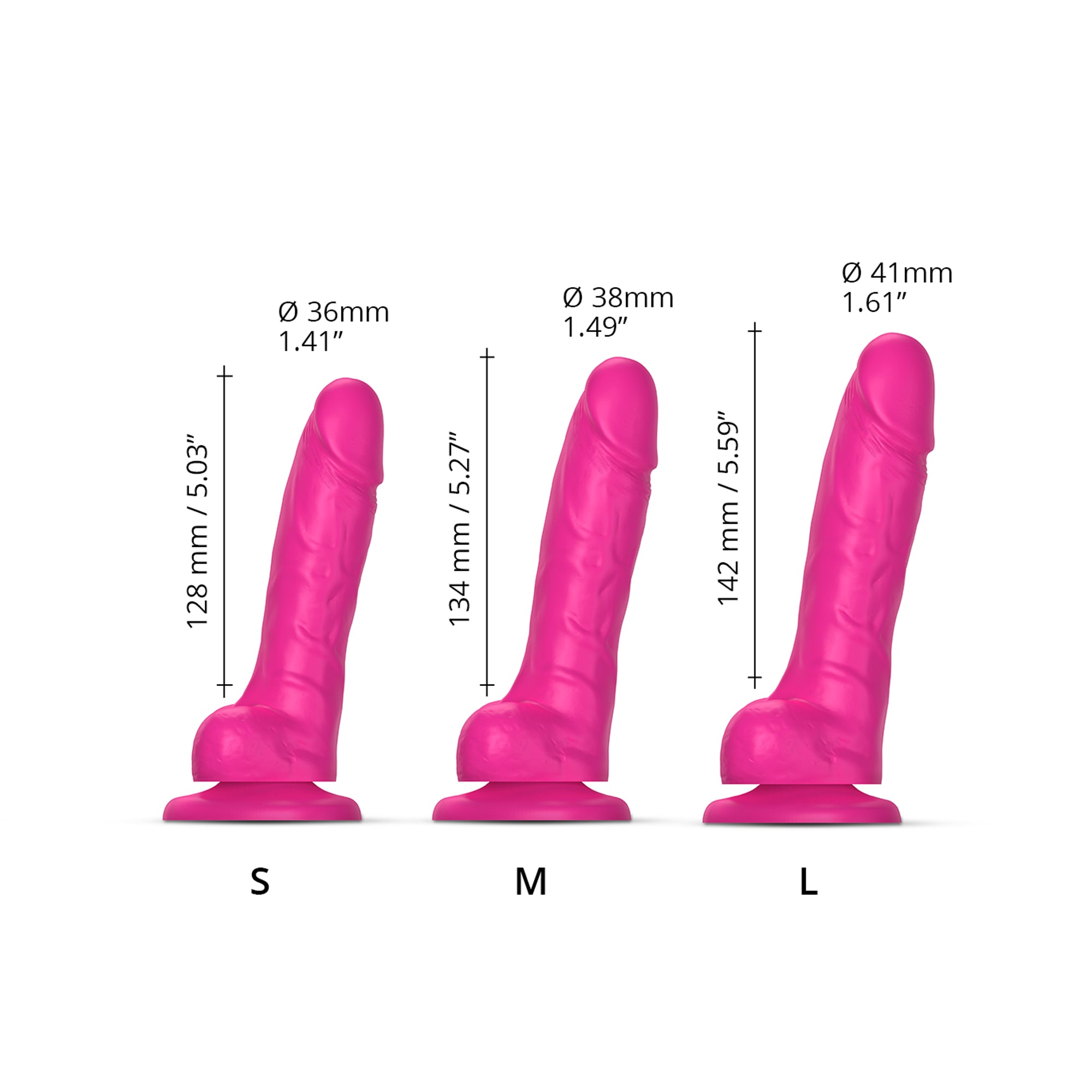 Sliding Skin Dildo Réaliste Couleur Fuchsia